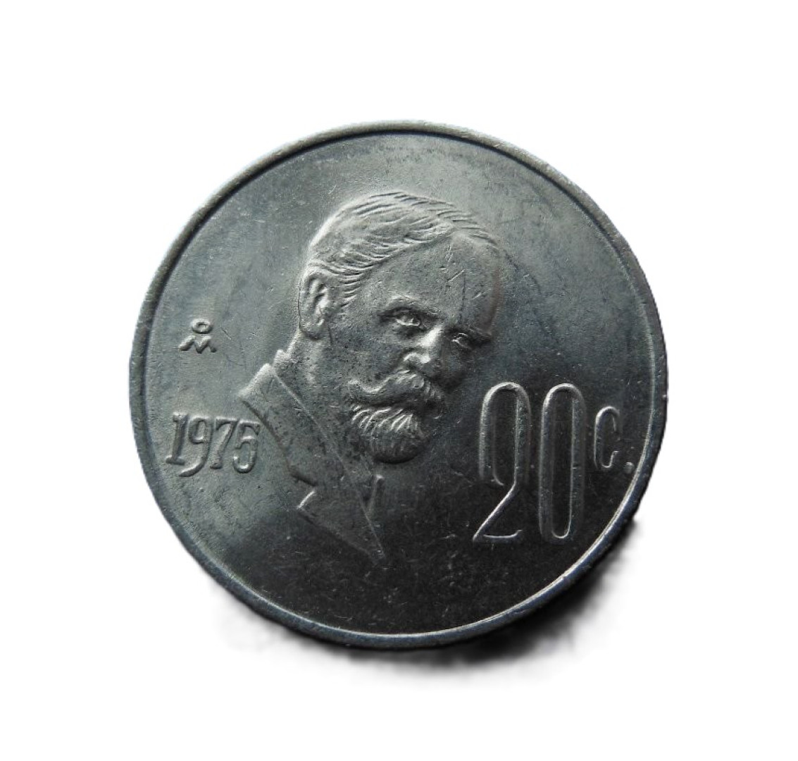 Mexikó 20 centavos 1975. Ni.