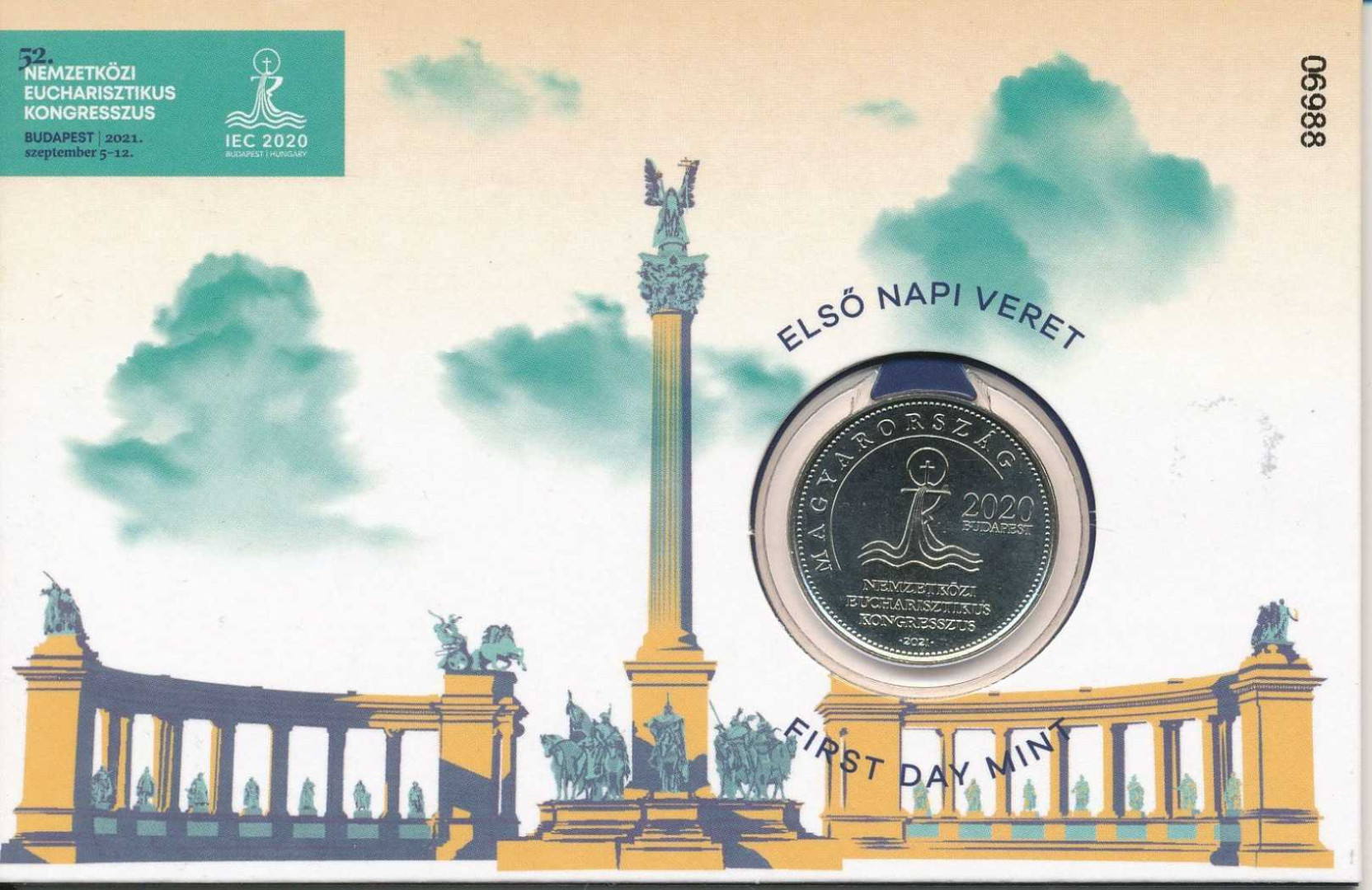 2021.Eucharisztikus Kongresszus 50 Forint elsőnapi 06988.