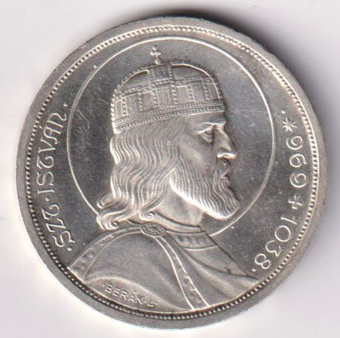 Szent Isván 5 Pengő 1938. Ezüst