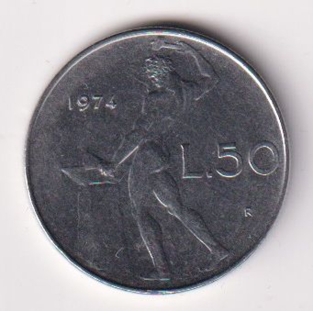 1974. Olaszország 50 lira Ni.