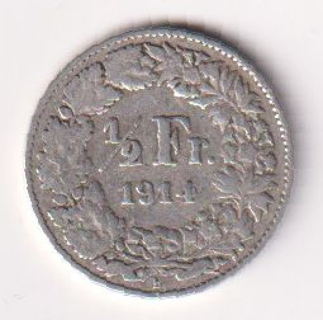 1914. Svájc 1/2 frank  ezüst  1.