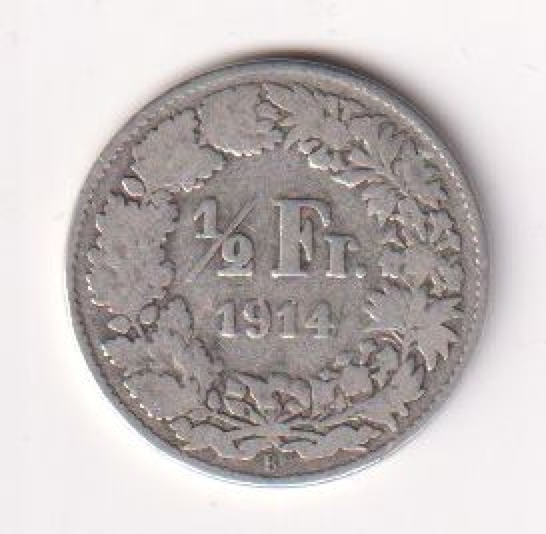 1914. Svájc 1/2 frank  ezüst  2.