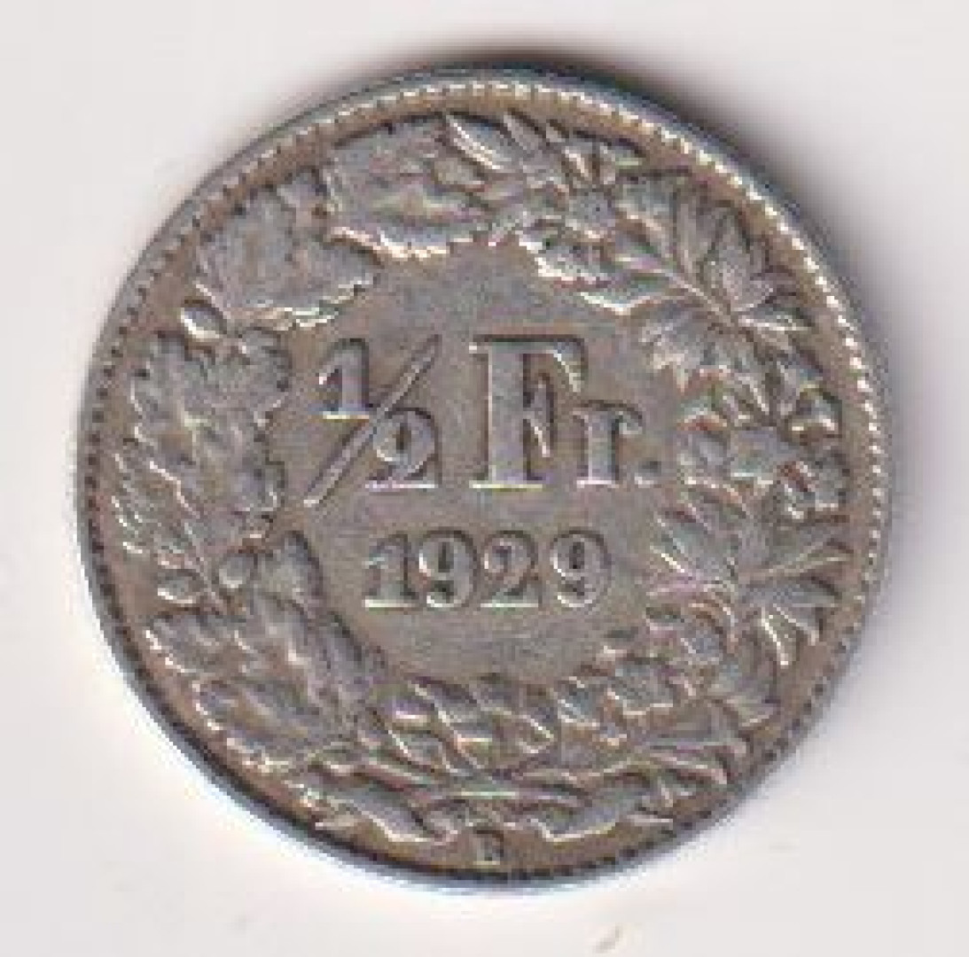 1929. Svájc 1/2 frank  ezüst  1.