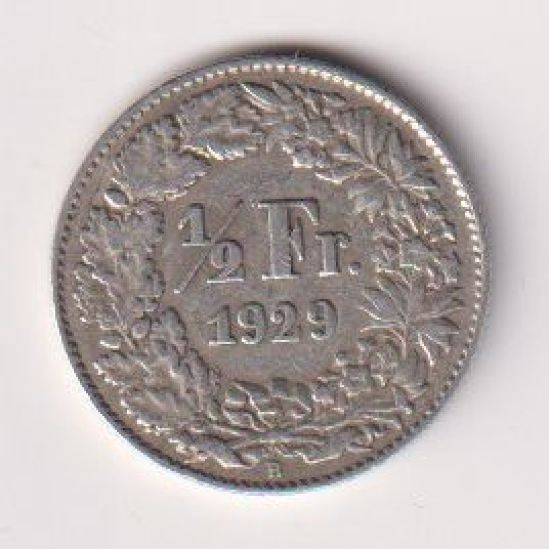1929. Svájc 1/2 frank  ezüst  2.