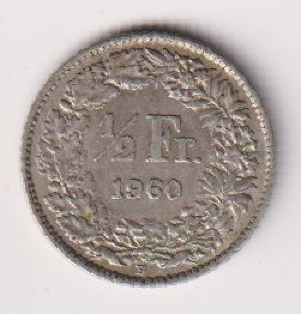 1960. Svájc 1/2 frank  ezüst
