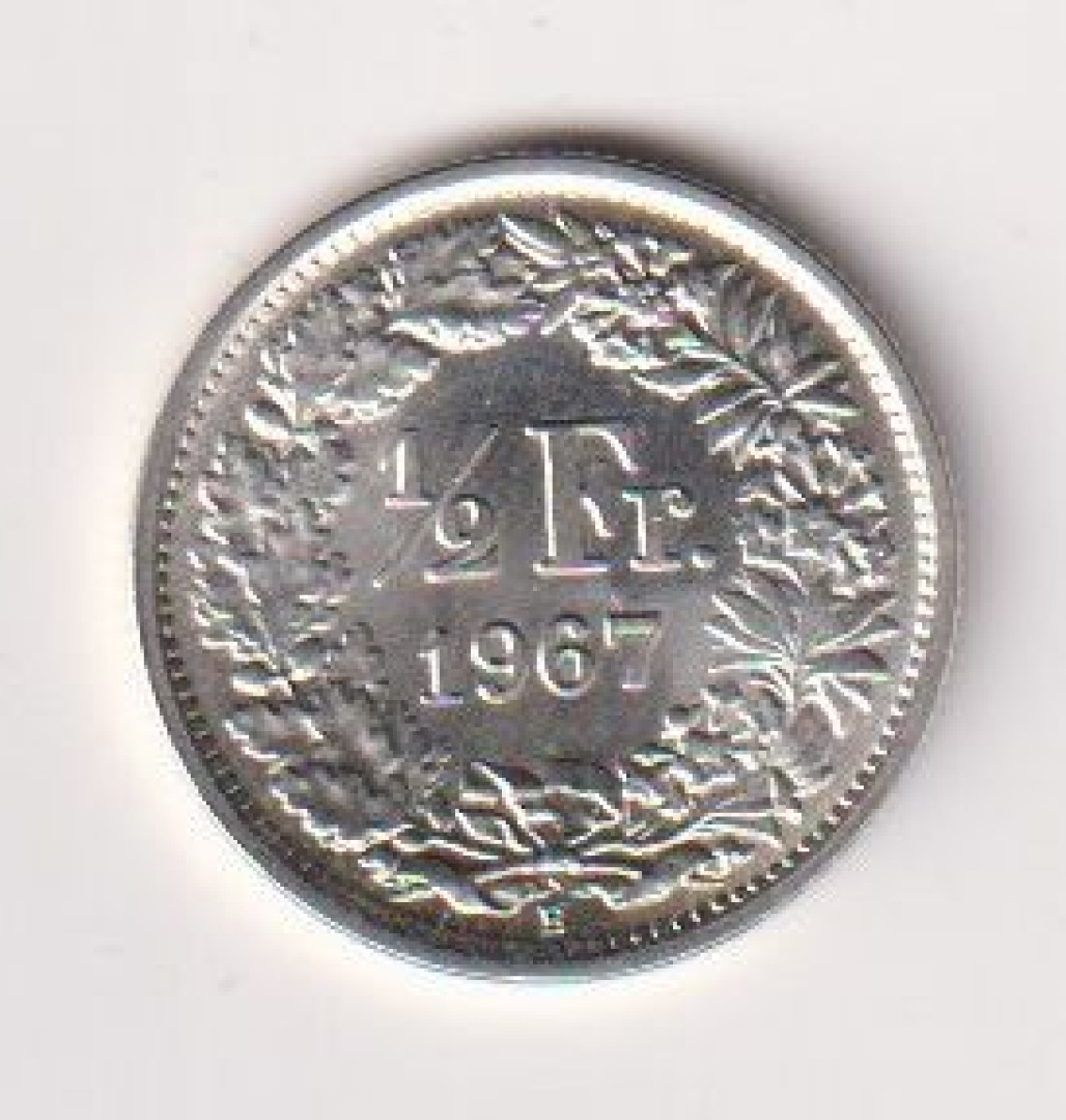 1967. Svájc 1/2 frank  ezüst  1.