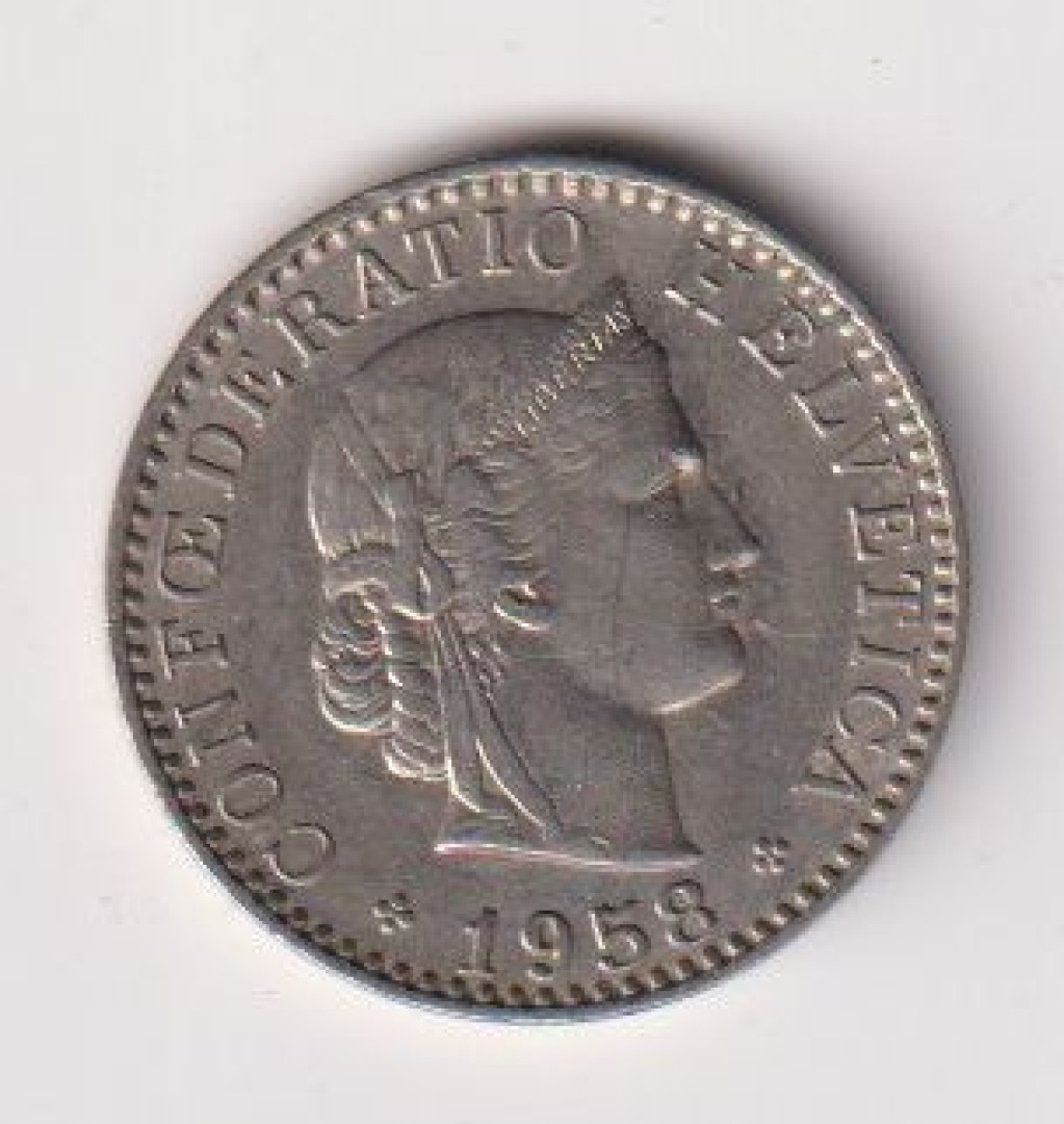 1958. Svájc 20 rappen Ni