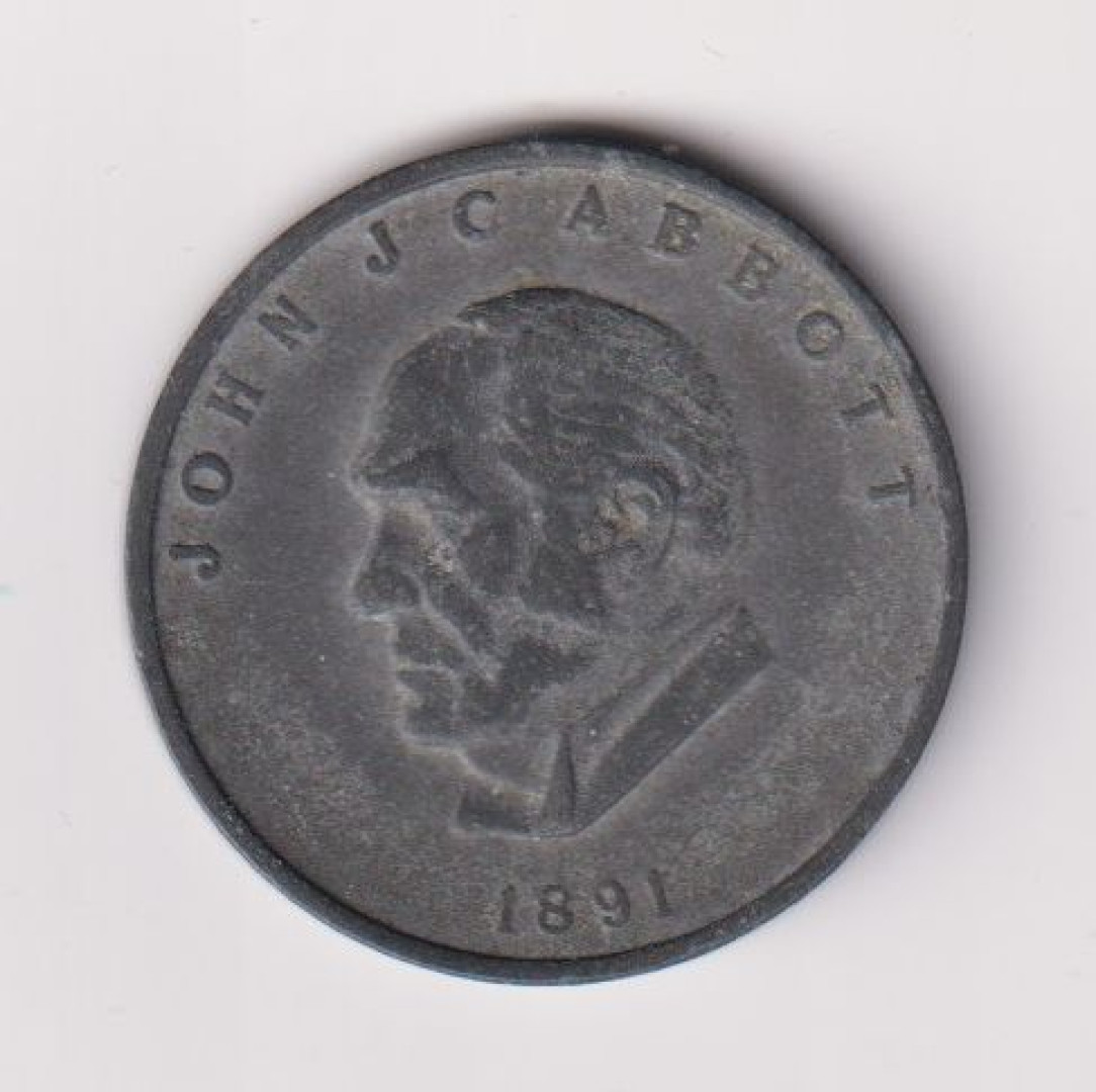 John J.C. Abbott kanadai miniszterelnök érme 32mm cink