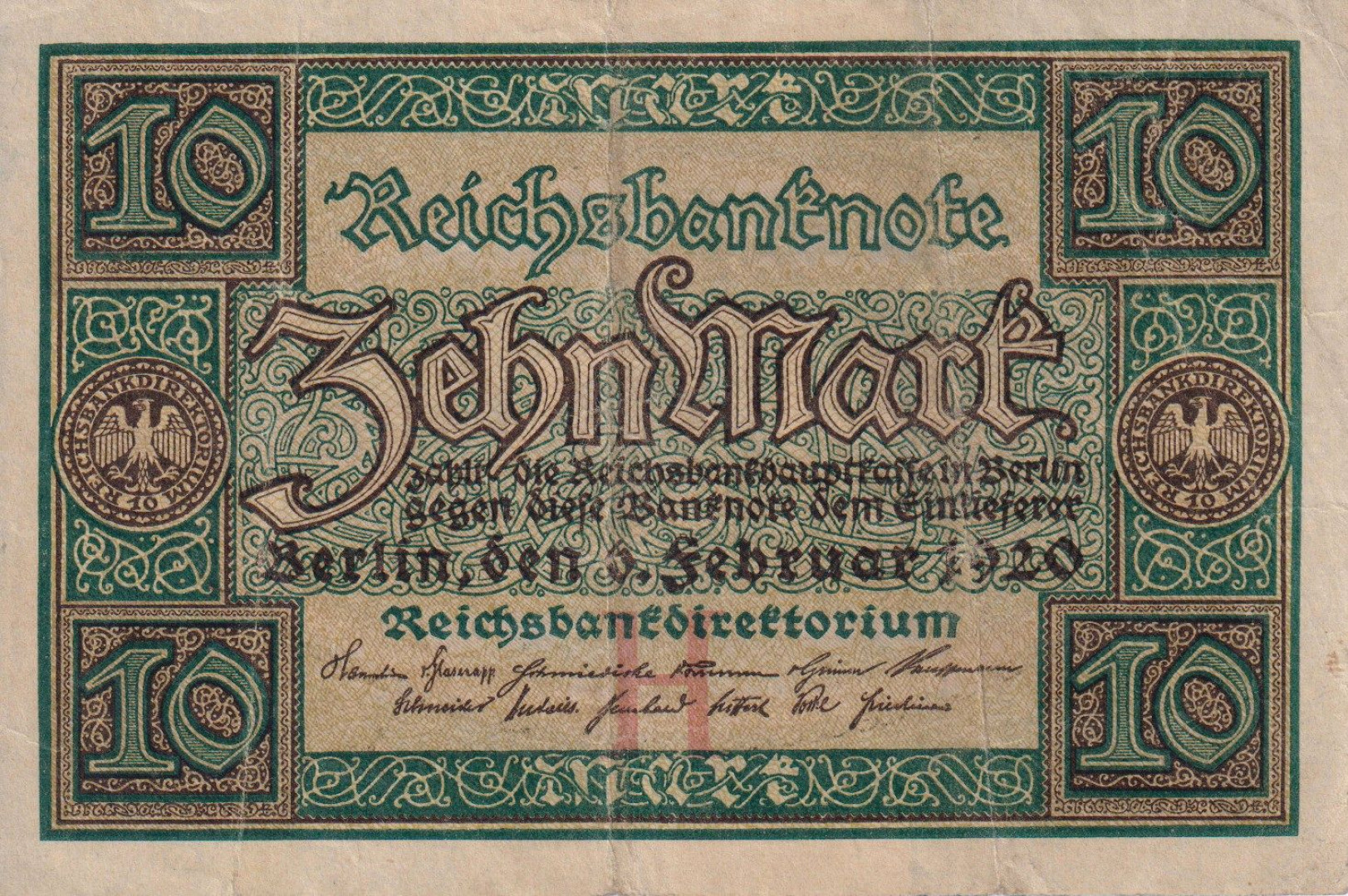 Németország 10 márka 1920.  P67