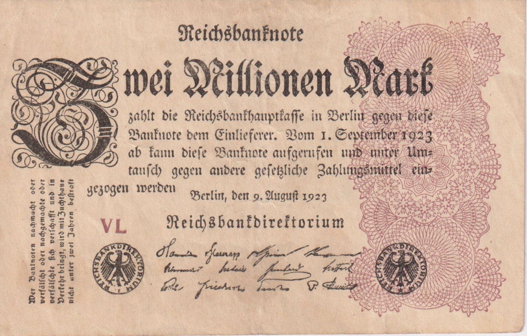 Németország 2 millió márka 1923. VL.   P104