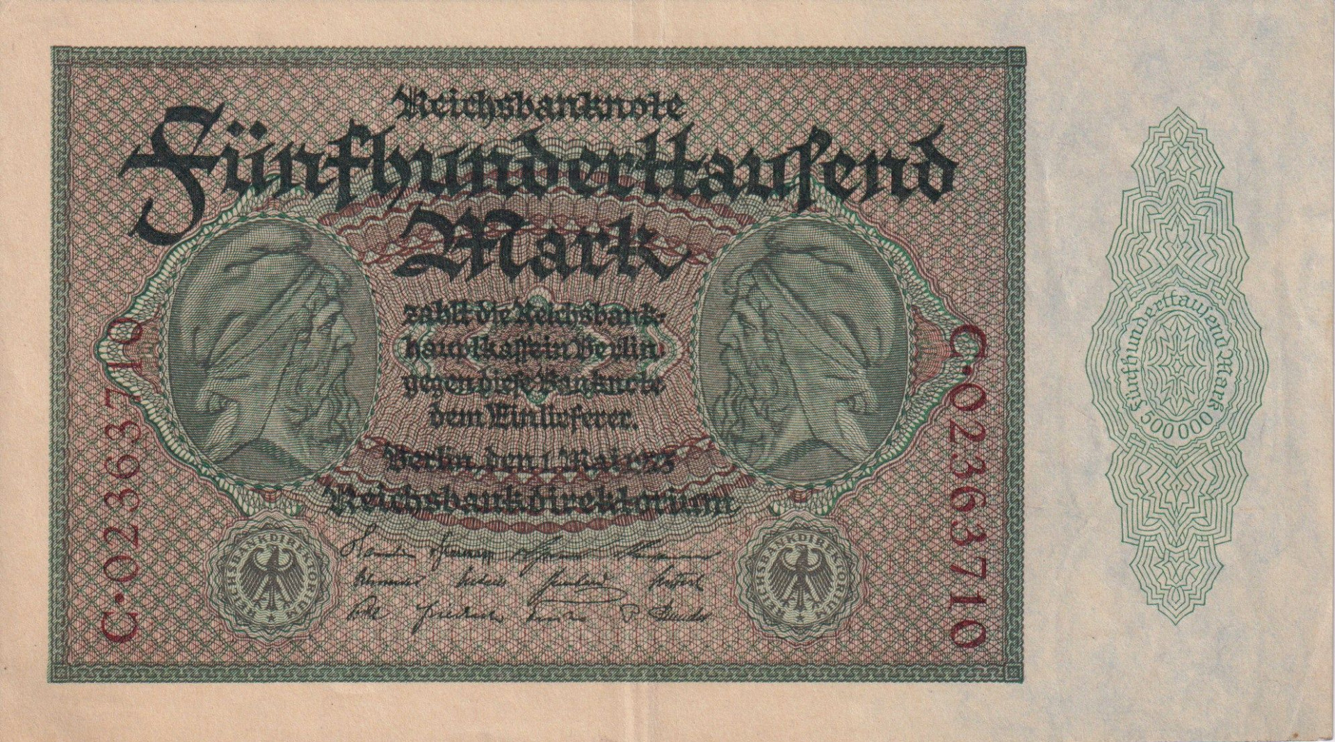 Németország 500.000 márka 1923.    P88