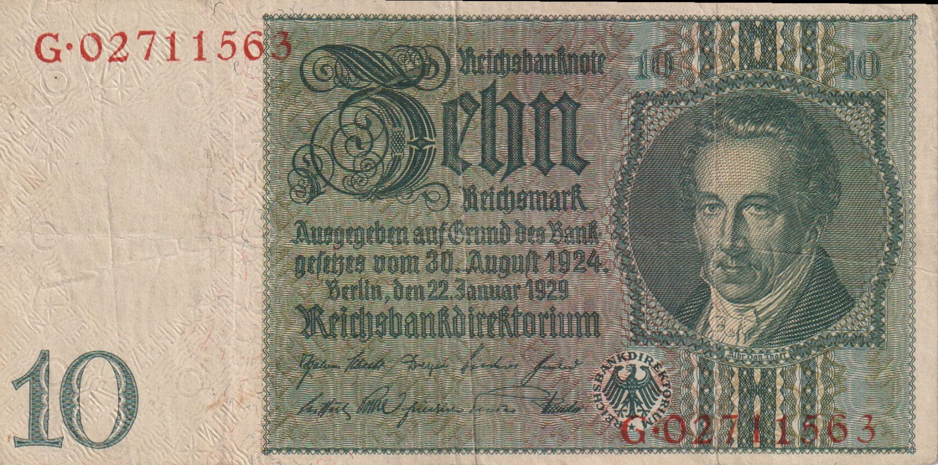 Németország 10 reichsmark 1929. G   P180