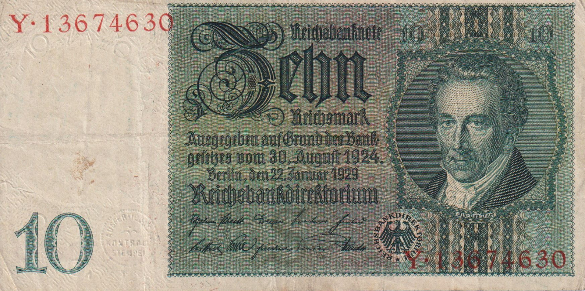 Németország 10 reichsmark 1929. Y   P180