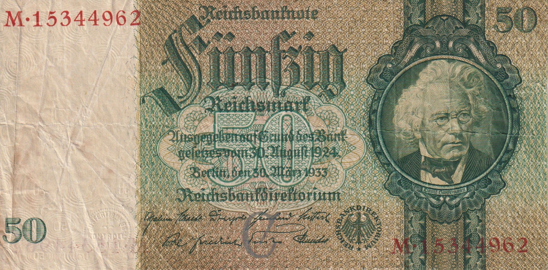 Németország 50 reichsmark 1933.    P182