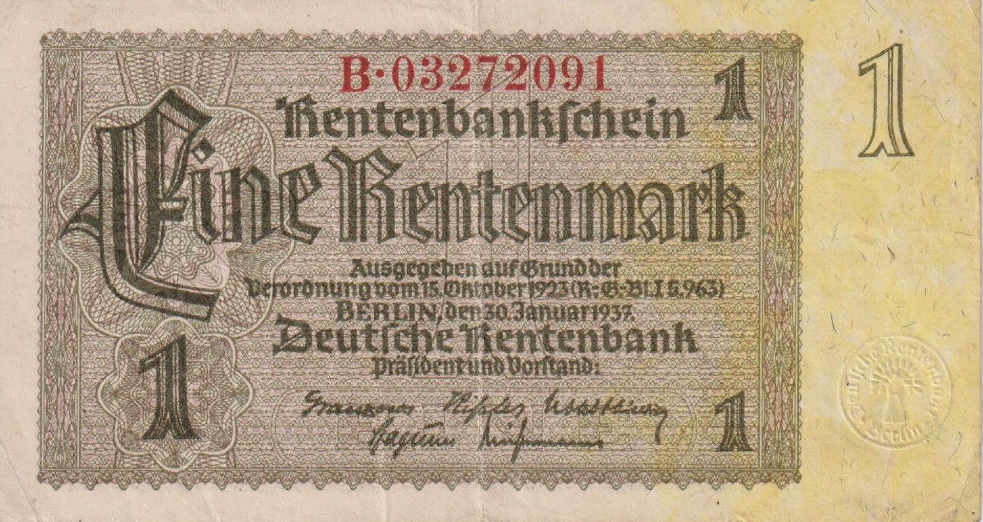Németország 1 rentenmárka 1948.(1937.1.30.)  P1