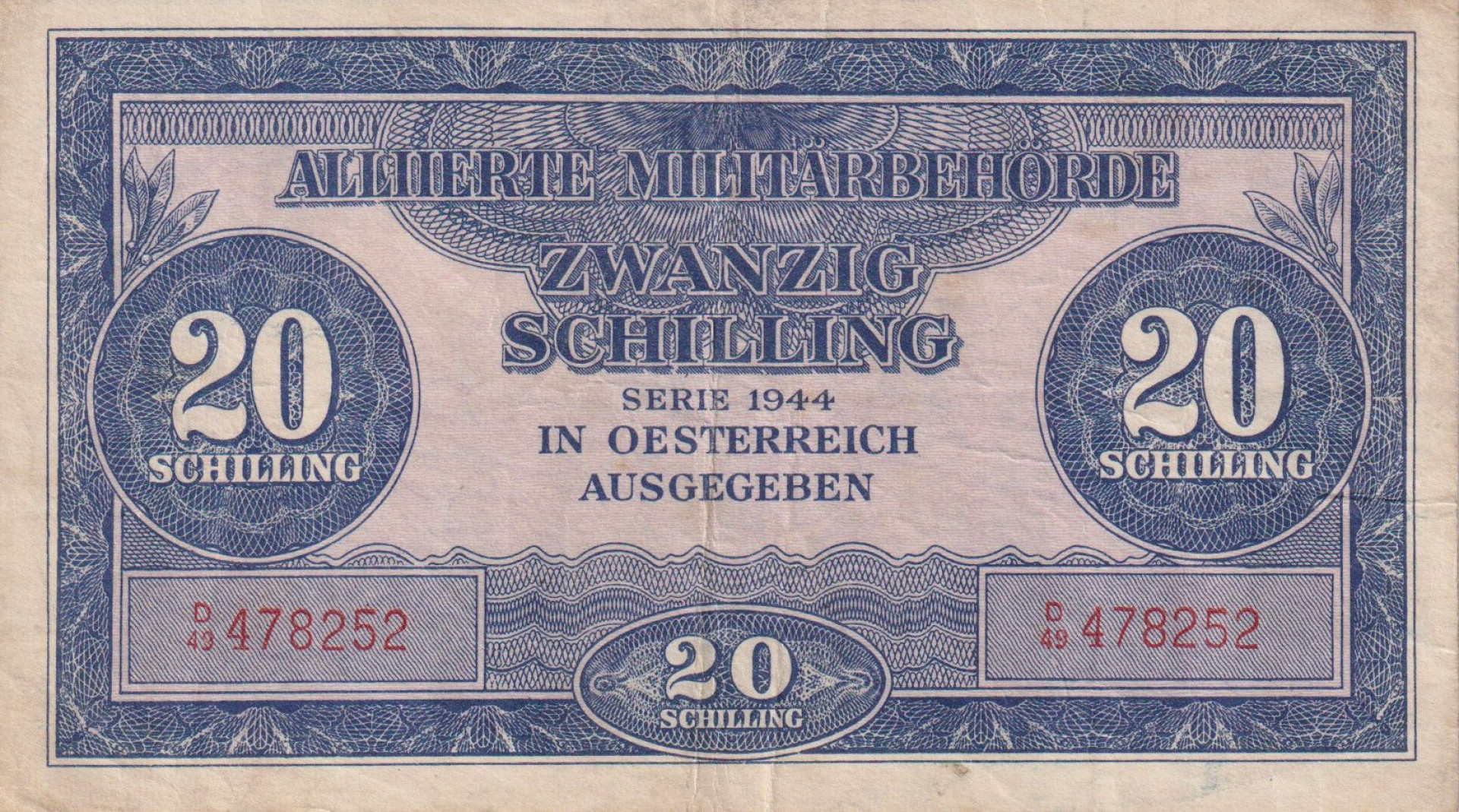 Ausztria 20 schilling 1944.   P107