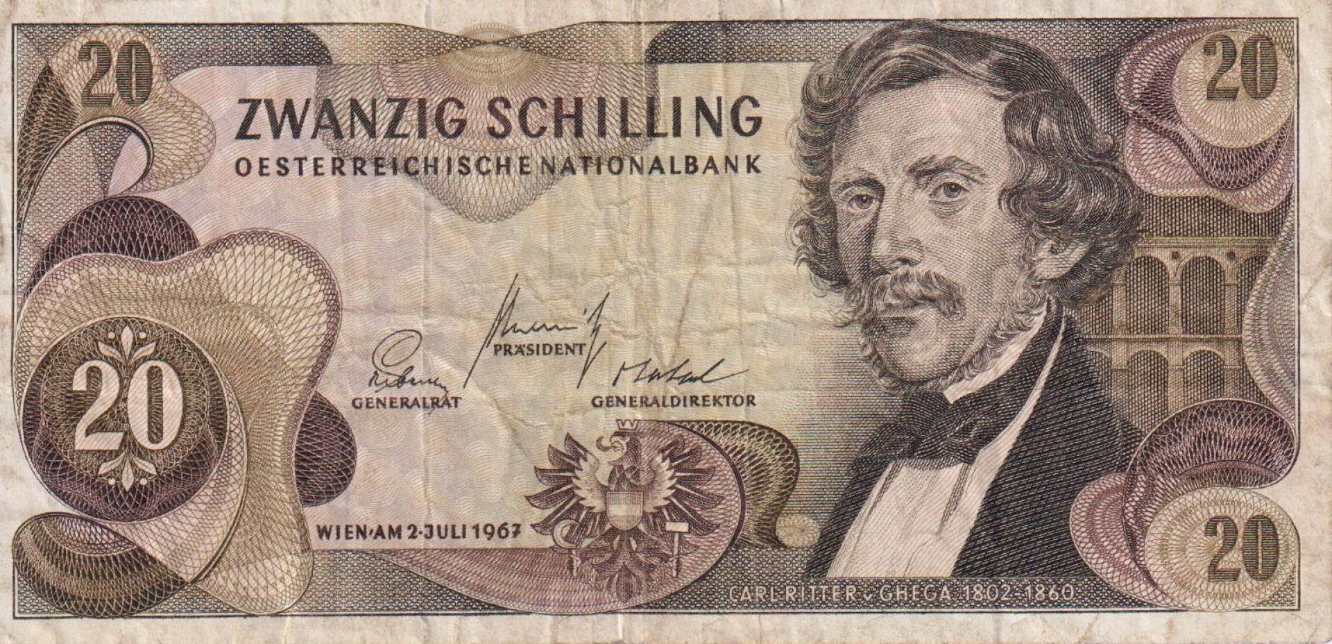 Ausztria 20 schilling 1967.   P142