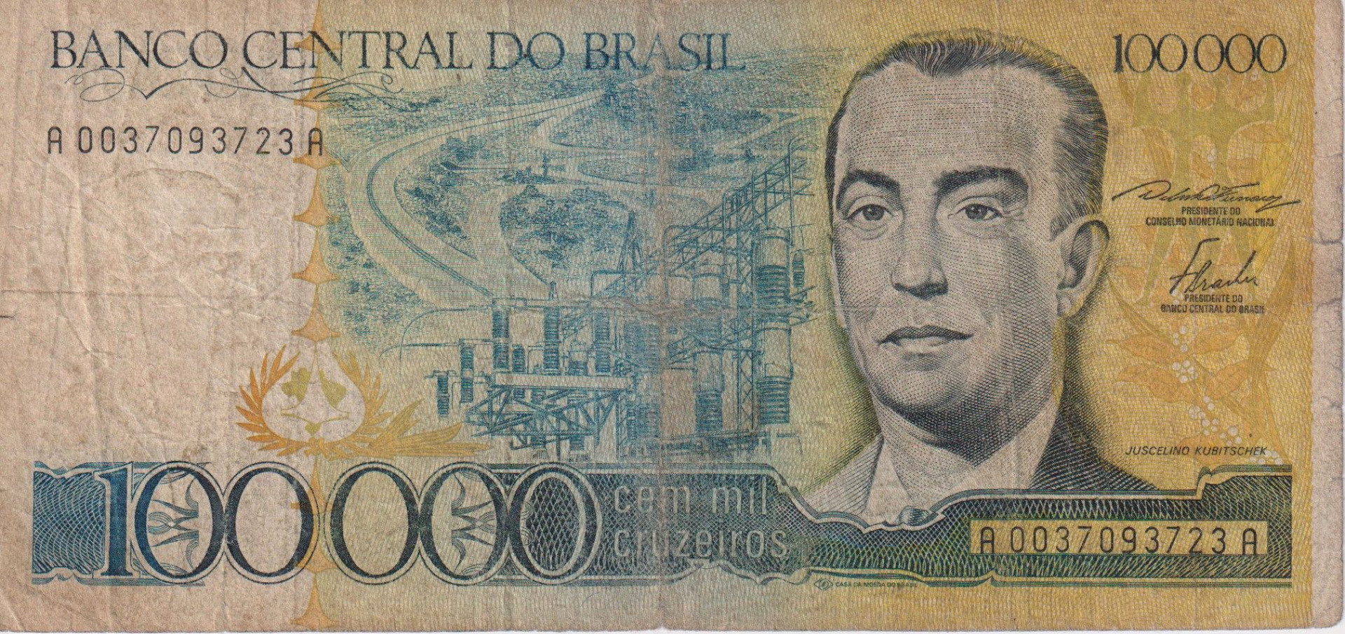 Brazilia 100.000 cruzeiros 1985.  P205
