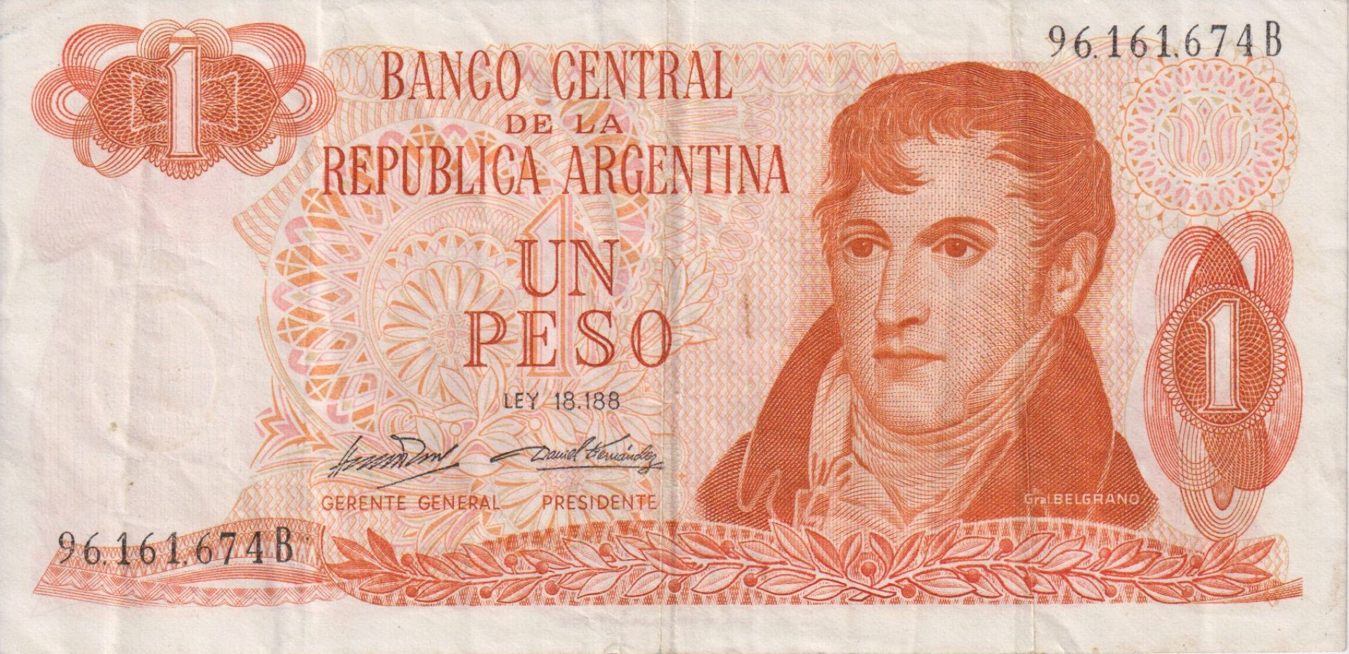 Argentina 1 peso 1974.  P293