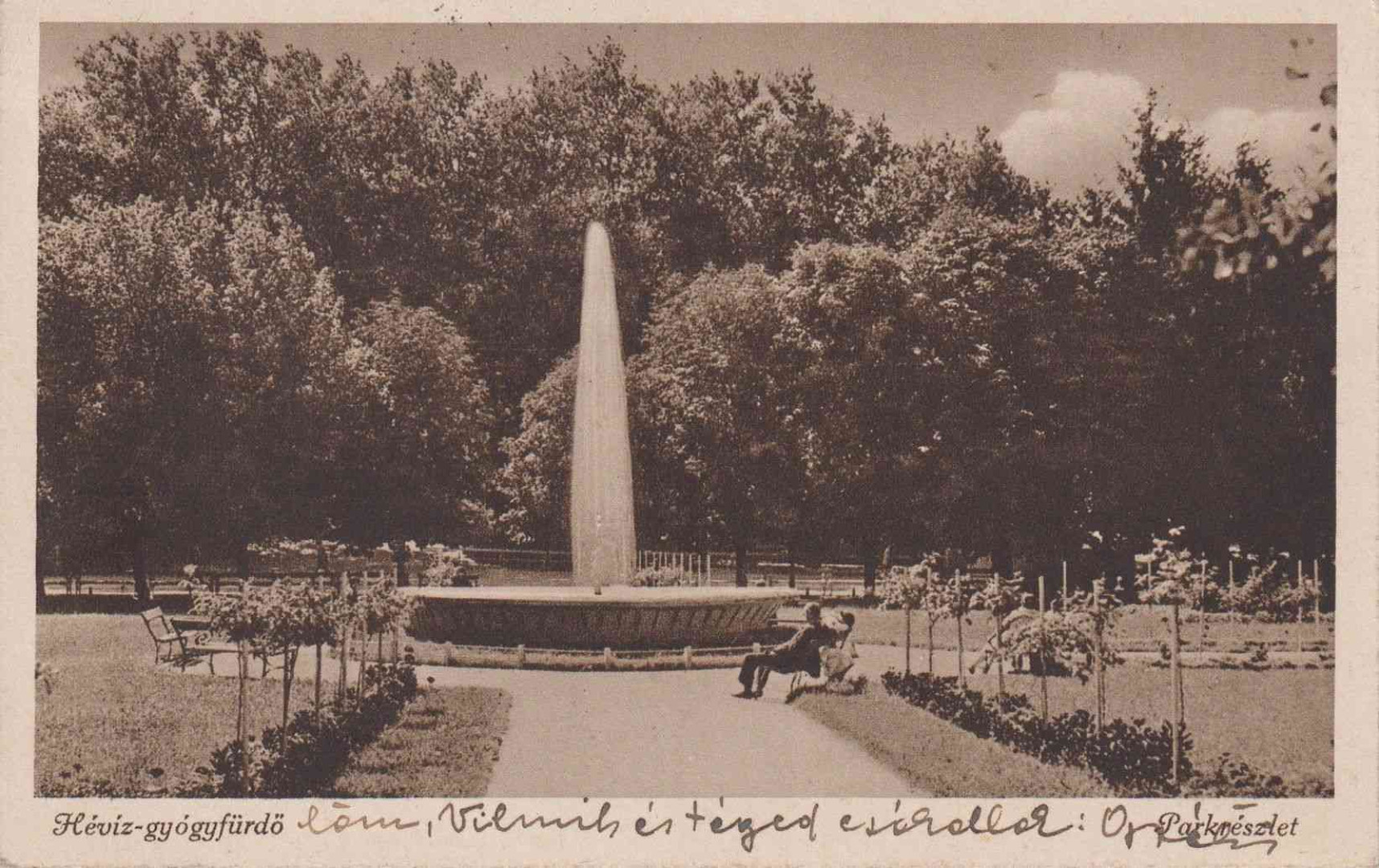Hévíz-gyógyfürdő Parkrészlet 1943