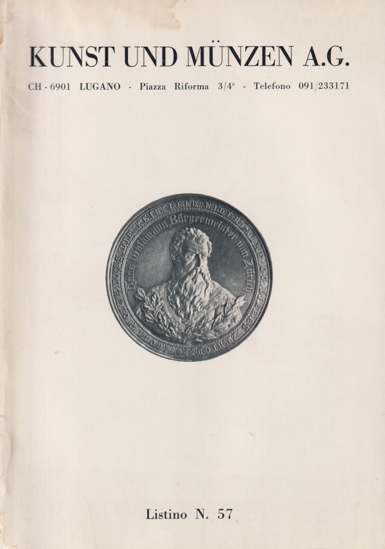 Kunts und Münzen A.G. Lugano katalog. N.57