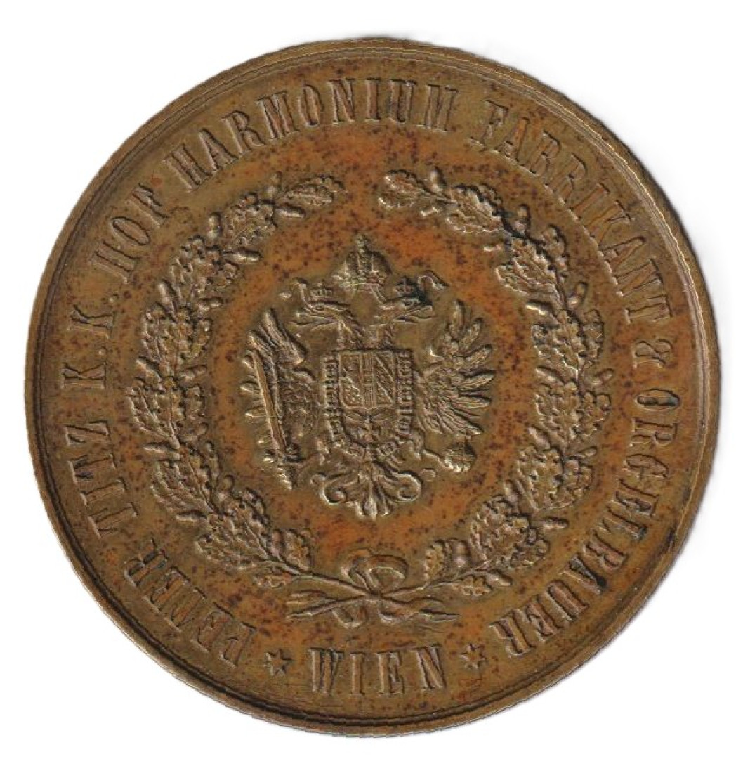 Peter Titz Császári és kir. Harmonium és orgona gyár Bécs Kb1850. Br. 50mm