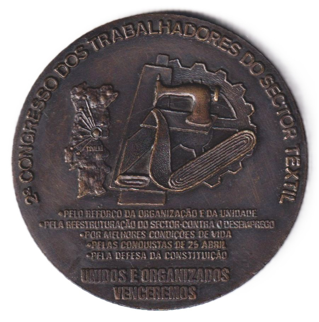 Textilipari Dolgozók 2.Kongresszusa Covilha 1978. Br. 71mm 134gr. Eredeti dobozában