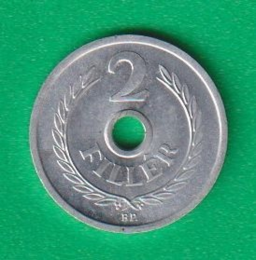 2 Fillér 1952. Alu. 18mm