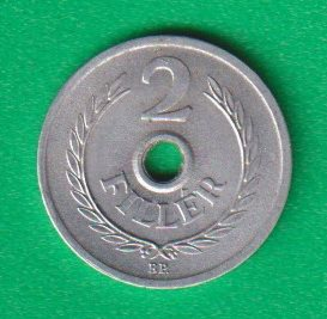 2 Fillér 1957. Alu. 18mm