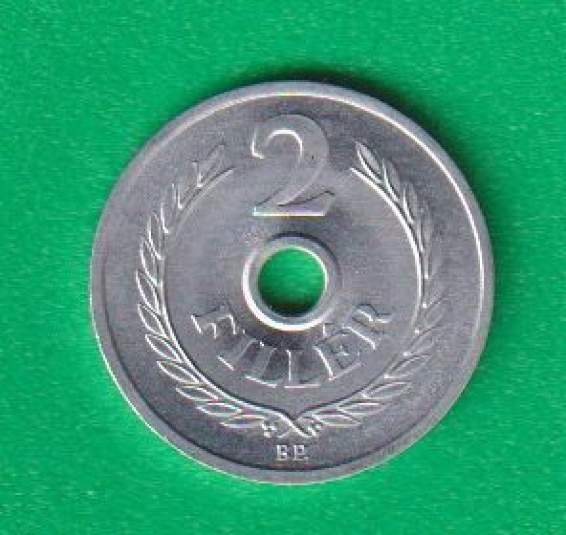 2 Fillér 1975. Alu. 18mm