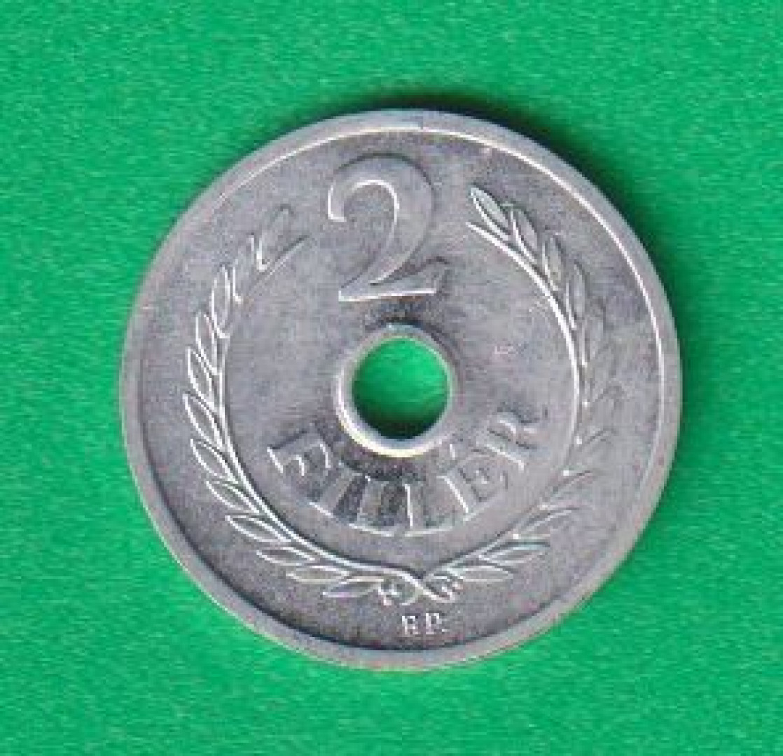 2 Fillér 1950. Alu. 18mm