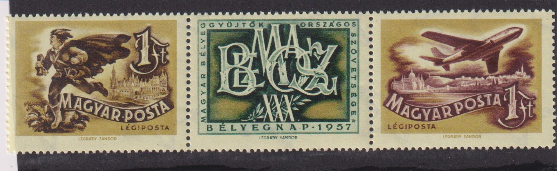 1957. Bélyegnap (30)-L (1568-1569)** összefüggő csík