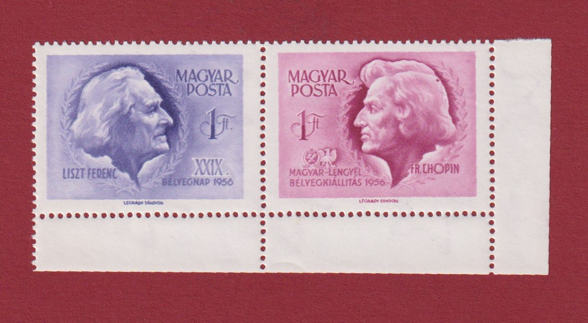 1956. Bélyegnap (29.)  (1540-1541 Tny)** Chopin haján folt