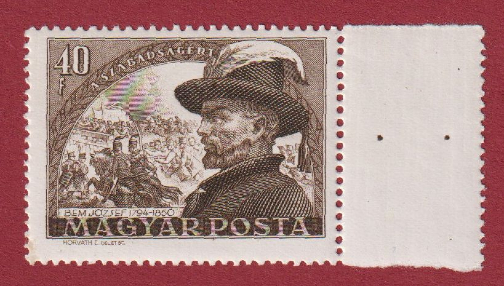 1950. Bem József (I.) (1198)** ívszél jobb oldalon