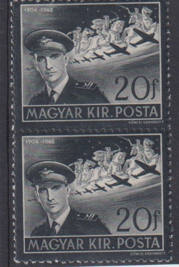 1942. Kormányzóhelyettesi gyászbélyeg (728 Tny)** 9 csillag