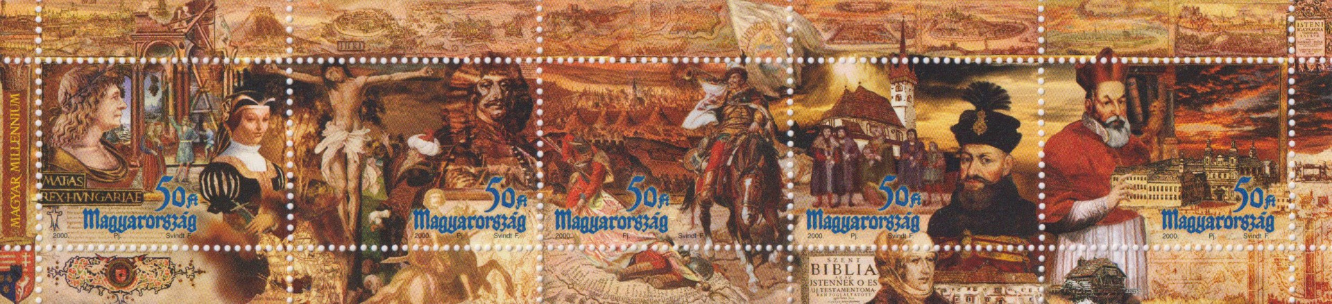 2000. Magyar millenium I.-Blokk (4562a-e)**