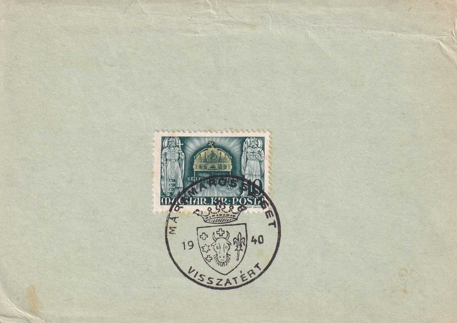 1940. MÁRAMAROSSZIGET Visszatért Tábori Postai levlap.