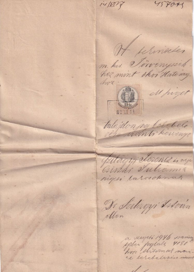 1887.Tulajdonjog bekebelezési kérvény