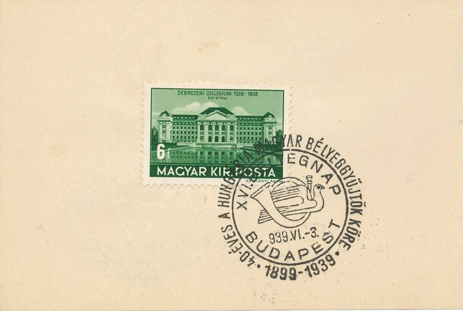 1939. 40 éves a Hungária Bélyeggyűjtők köre lapon