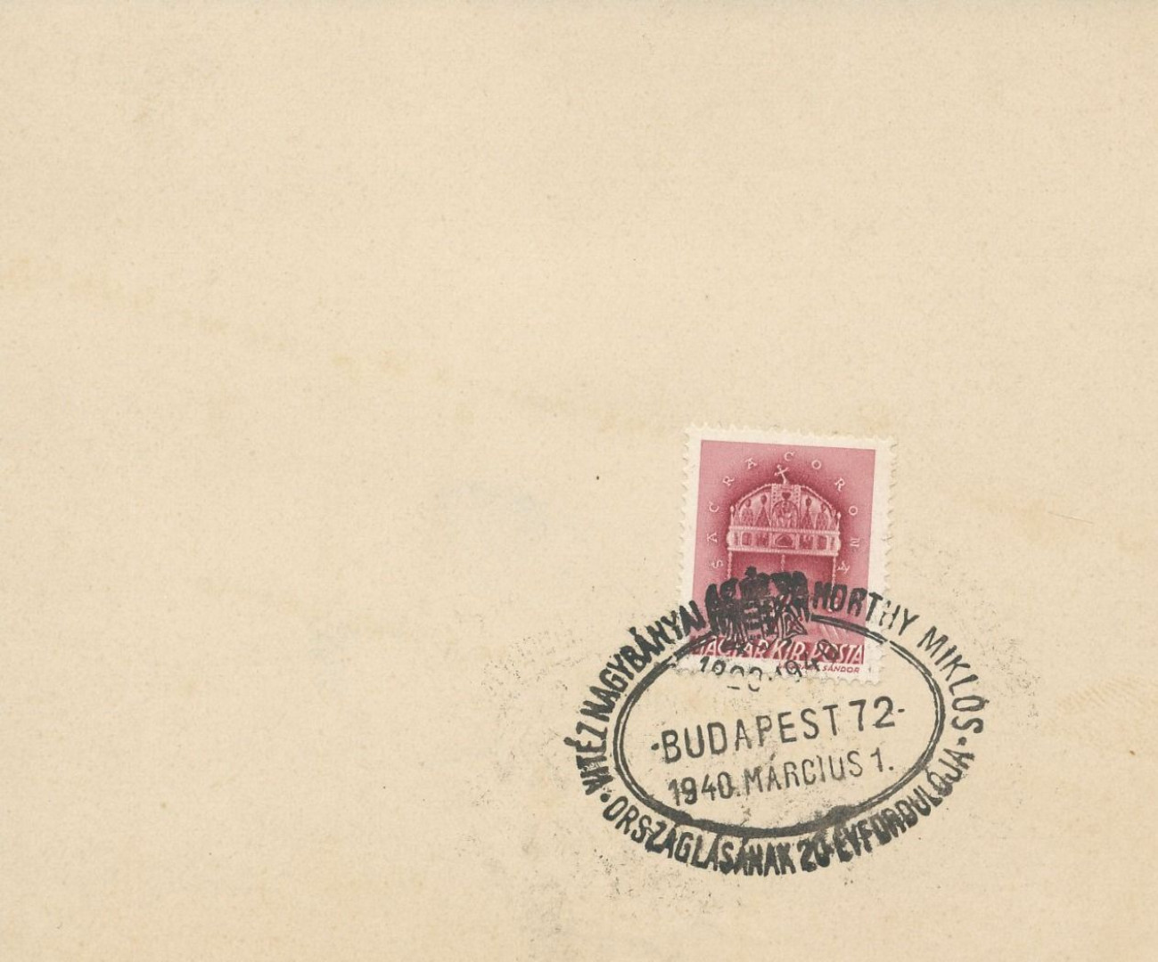 1940.Vitéz Nagybányai Horthy M.orsz.20. éve lapon