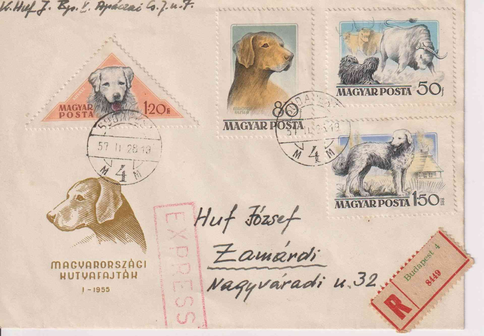 1957. Futott boríték