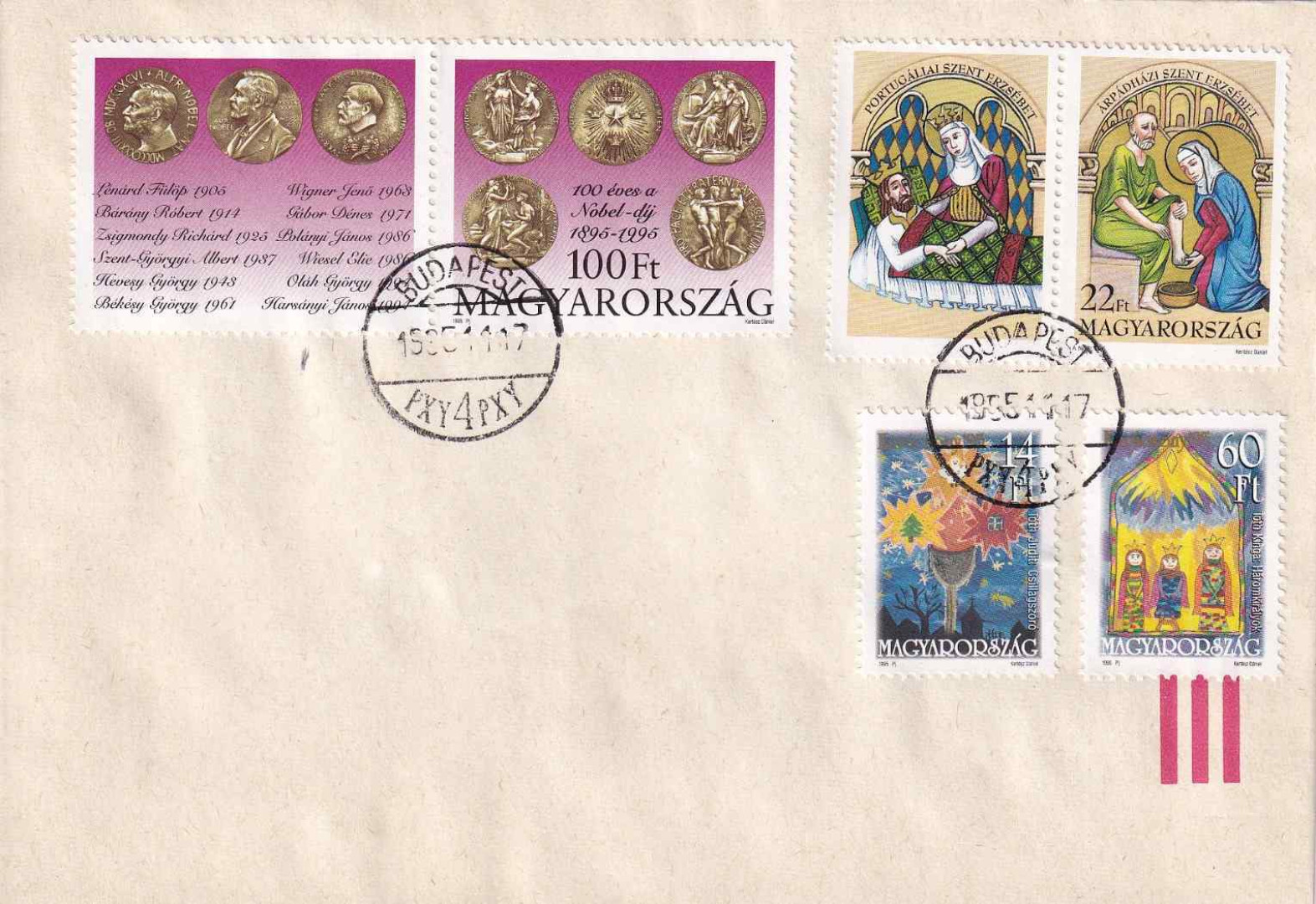 1995. Karácsony Szt.Erzsébet Nobel-díj boríték