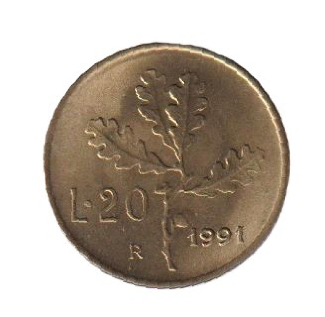 Olaszország 20 lira 1991. Br.