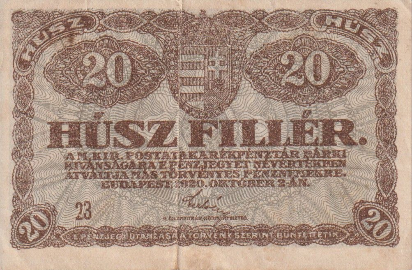 20 Fillér 1920. (23)