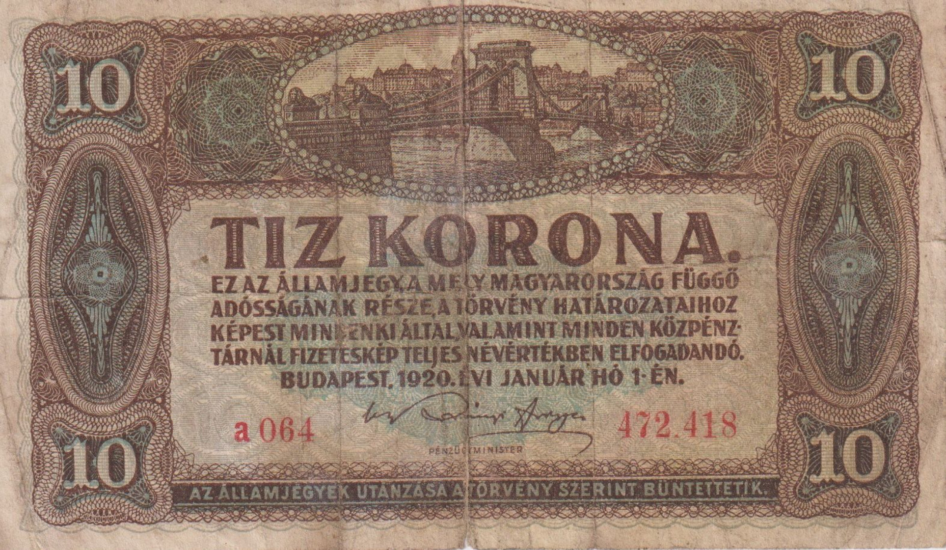 10 Korona 1920. ( 064 )