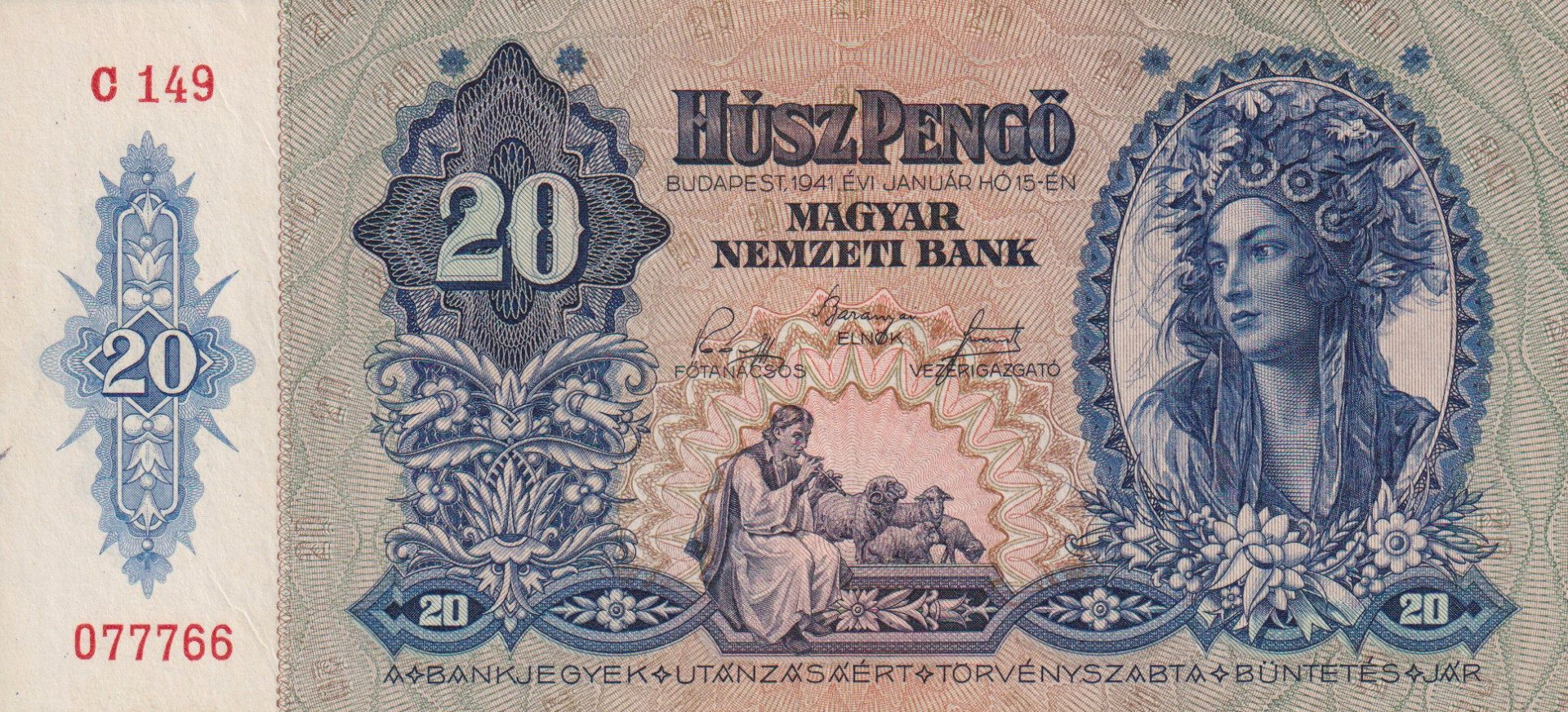 20 Pengő 1941. ( C 149 )