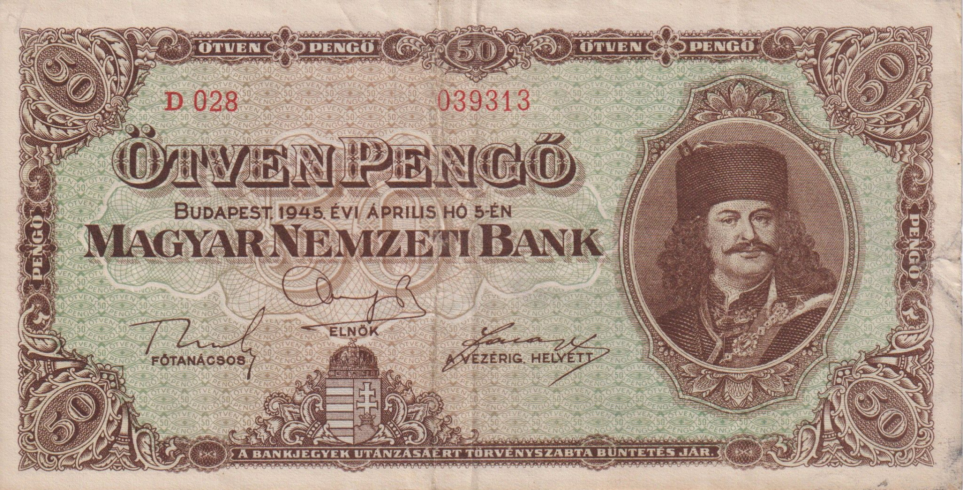 50 Pengő 1945. ( D 028 )