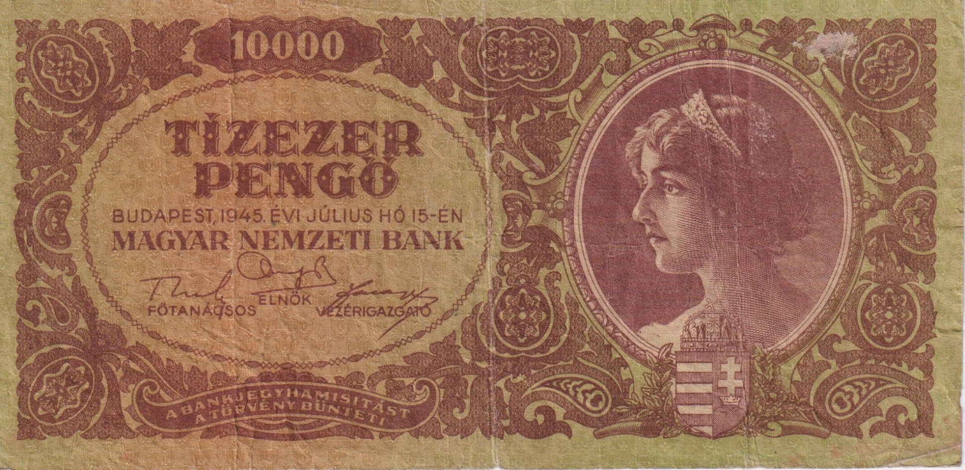 10.000 Pengő 1945. ( L 467 )