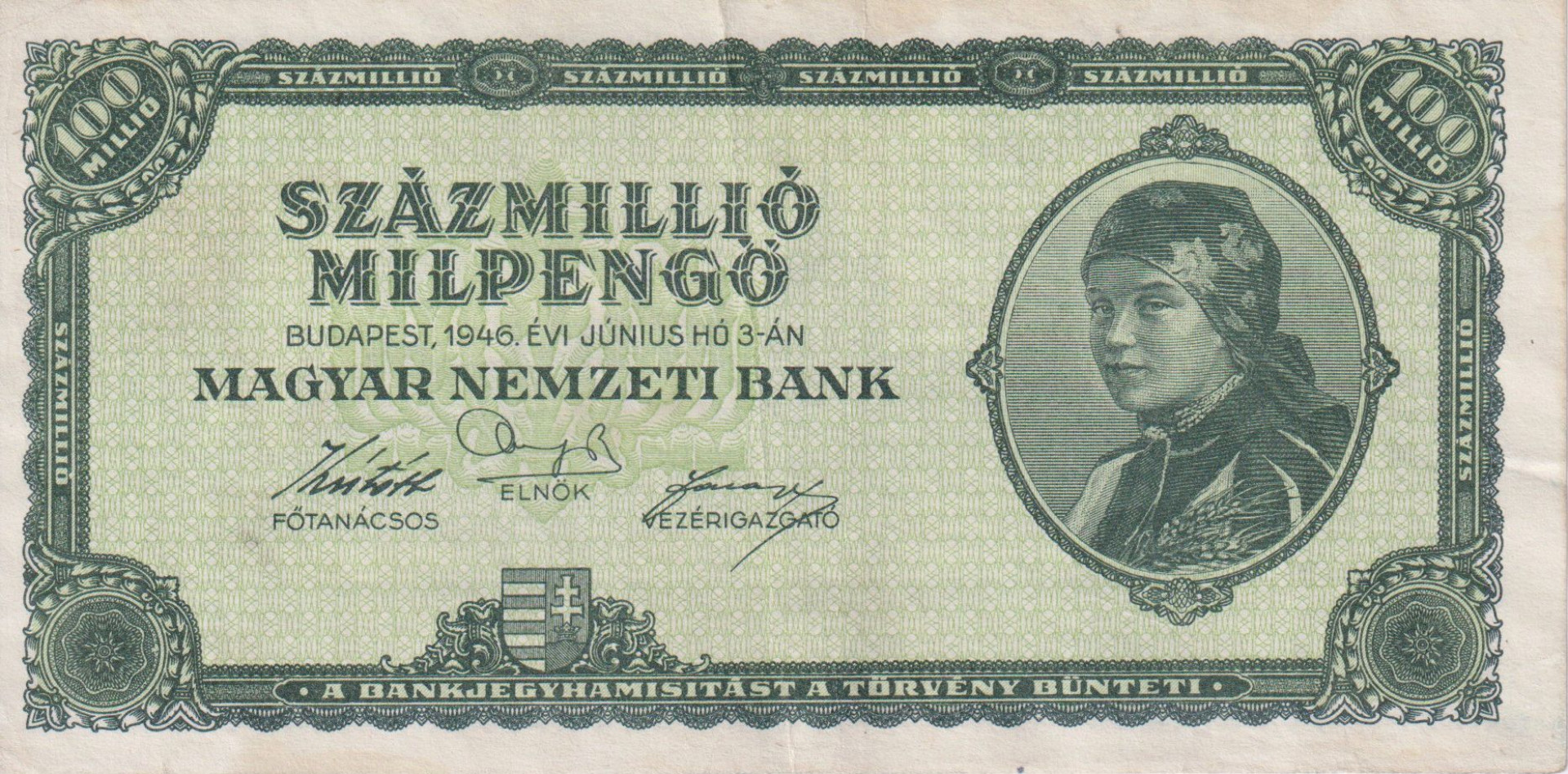 Százmillió Milpengő 1946.