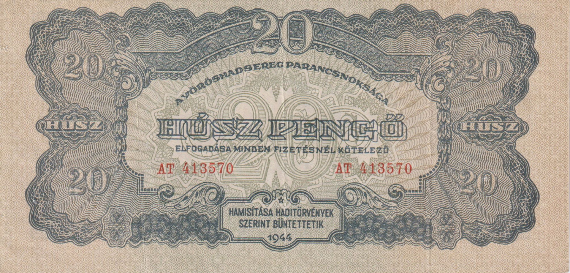 1944. 20 Pengő Vöröshadsereg Pk. ( AT )